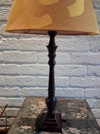 Vintage Grote Tafellamp met Retro Kap, Gebruikt, Ophalen of Verzenden, Stof, Minder dan 100 cm