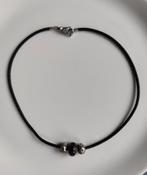 Trollbeads zwarte leren ketting met kralen, Sieraden, Tassen en Uiterlijk, Kettingen, Ophalen of Verzenden, Zo goed als nieuw