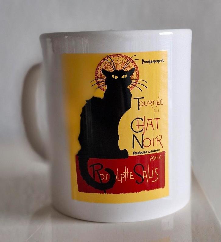 Beker Staffordshire met Kat opdruk, Huis en Inrichting, Keuken | Servies, Zo goed als nieuw, Kop(pen) en/of Schotel(s), Overige stijlen