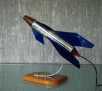 Raket lamp, Zilver met blauw / paars vleugels Oud Space-age, Ophalen of Verzenden