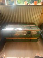 Hutkoffer groen vintage, Huis en Inrichting, Minder dan 50 cm, Gebruikt, Ophalen of Verzenden, Metaal