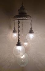 Hanglamp met 5 glazen bollen, Klassiek, Nieuw, Ophalen of Verzenden, Glas