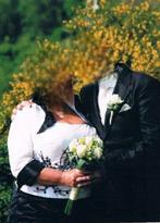 Trouwjurk met bolero maat 46 zwart/wit, Kleding | Dames, Trouwkleding en Trouwaccessoires, Ophalen, Trouwjurk, Wit, Zo goed als nieuw