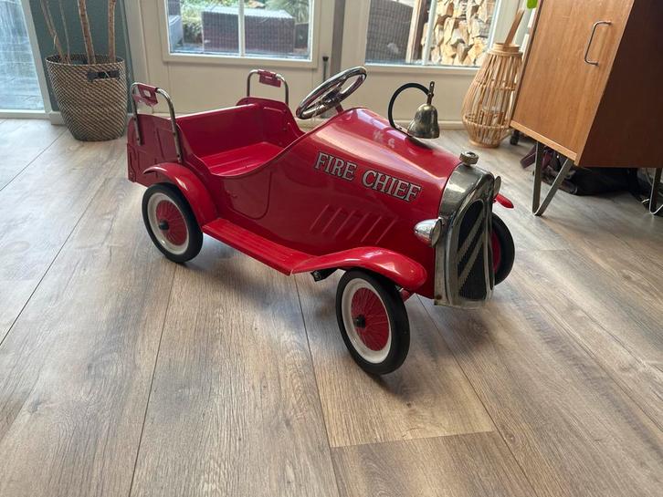 Vintage Trapauto Brandweer - Fire Chief, Kinderen en Baby's, Speelgoed | Speelgoedvoertuigen, Gebruikt, Ophalen