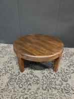 Salontafel japandi mangohout donkerbruin 60cm, Japandi, 50 tot 100 cm, Rond, Minder dan 50 cm