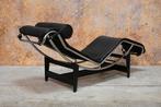 AlsNIEUW! zwarte leren Cassina LC 4 design chaise longue, Ophalen, Eenpersoons, Minder dan 75 cm, Design
