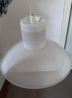 Vintage geperforeerde witte metalen lamp, Ophalen, Gebruikt, Metaal