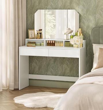 Kaptafel-Moderne witte make-uptafel-140 x 40 x 100 cm beschikbaar voor biedingen