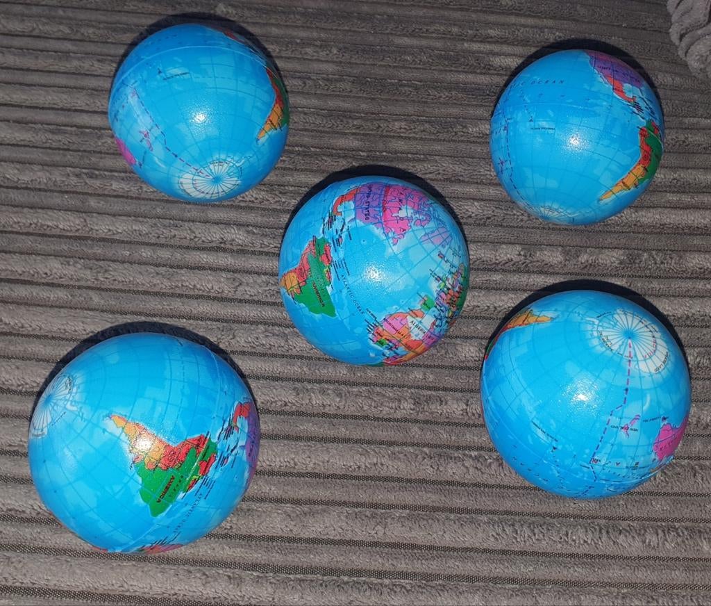 stressballen met wereldkaart print., Ophalen of Verzenden, Nieuw