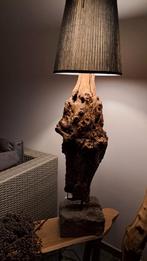 Unieke Eikenhouten Lamp - Sfeervolle Verlichting, Gebruikt, 50 tot 75 cm, Rustiek, Ophalen of Verzenden