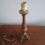 Brocante 'bois doré' zeer oude tafel lamp, Ophalen of Verzenden