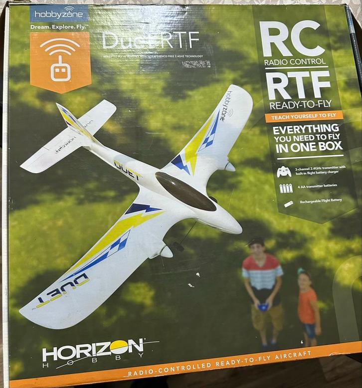 Hobbyzone Duet RTF - Nieuwstaat!, Hobby en Vrije tijd, Modelbouw | Radiografisch | Vliegtuigen, Nieuw, Elektro, RTF (Ready to Fly)