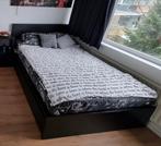 IKEA Malm bed (140 x 200, incl. Matras en topper), Ophalen, Gebruikt, Zwart, Tweepersoons