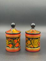 Khokhloma potjes Semenov Rusland (set 2), Ophalen of Verzenden
