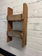 Steenmal wandrek 2 bakjes Railway sloophout India 60 cm rek, Huis en Inrichting, Woonaccessoires | Wandplanken en Boekenplanken