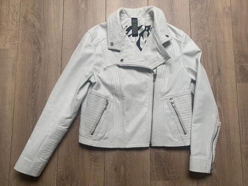 Drykorn leer leren biker jack jasje wit beige 2: S/36 - M/38, Kleding | Dames, Jassen | Zomer, Nieuw, Maat 36 (S), Wit, Verzenden