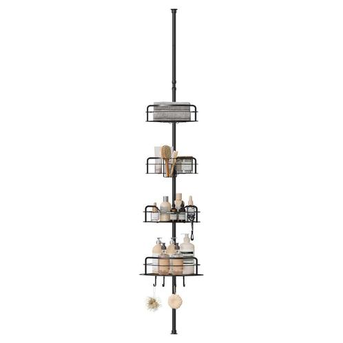 Hoek Doucheplank met Telescopische Stang - Zwart, Huis en Inrichting, Badkamer | Badkamermeubels, Nieuw, Overige typen, 200 cm of meer