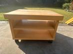 Bijzettafel/televisiemeubel hout op wieltjes, Huis en Inrichting, Kasten | Televisiemeubels, Gebruikt, Minder dan 100 cm, Modern