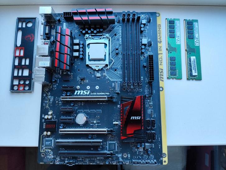 MSI Z170A Gaming Pro + i5 6600K + 16GB DDR4, Computers en Software, Moederborden, Zo goed als nieuw, Intel, DDR4, Ophalen of Verzenden