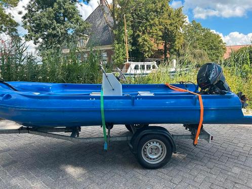 Fun Yak 3.90 dagboot met boottrailer zonder moter, Watersport en Boten, Rubberboten, Gebruikt, Overige merken, Overige materialen