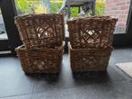 4 rieten mandjes, Huis en Inrichting, Woonaccessoires | Schalen en Manden, Ophalen, Zo goed als nieuw, Rechthoekig, Riet