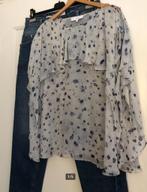 bohemian top blouse IRO viscose FR mt 38 Nl 36/38, Ophalen, Blauw, Zo goed als nieuw, Maat 36 (S)