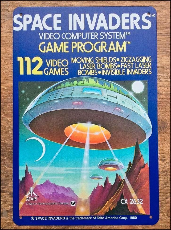 SPACE INVADERS Arcade Metalen Wandbord, Spelcomputers en Games, Games | Atari, Nieuw, Atari 2600, 1 speler, Vanaf 3 jaar, Ophalen of Verzenden