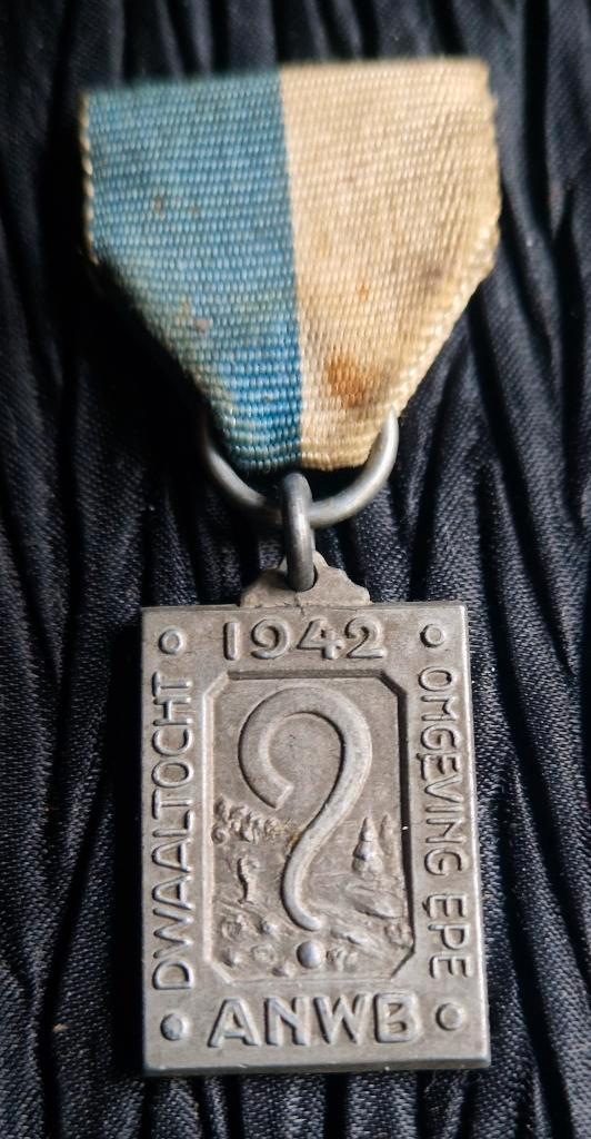 Penning ANWB Dwaaltocht 1942 Omgeving Epe, Verzamelen, Militaria | Tweede Wereldoorlog, Embleem of Badge, Nederland, Ophalen of Verzenden