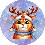 L251 icing frosting rendier kat 20cm eetbare taart print top, Ophalen of Verzenden, Nieuw, Taarten, Versiering