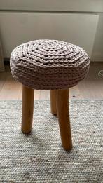 Kruk met gehaakte zitting, Ophalen, Zo goed als nieuw, Hout