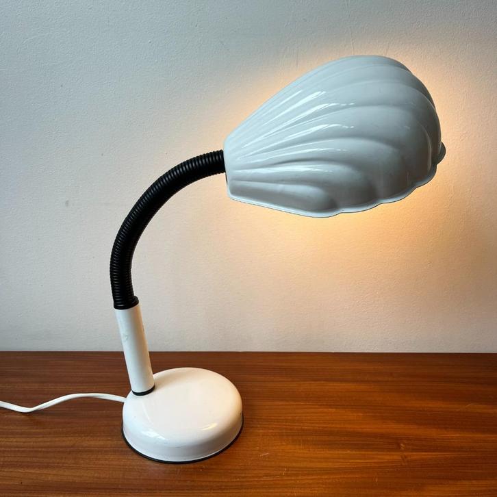 OPRUIMING  Herda flexibele bureaulamp schelp jaren 60 70, Huis en Inrichting, Lampen | Tafellampen, Gebruikt, Minder dan 50 cm