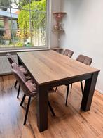 Uitschuifbaar eettafel met 4 eetstoelen, Huis en Inrichting, Tafels | Eettafels, Ophalen