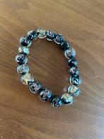 Elegante armband met glaskralen zwarte en gouden kralen, Overige materialen, Zwart, Nieuw, Ophalen of Verzenden