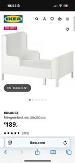 Ikea meegroeibed wit, Kinderen en Baby's, Ophalen, 85 tot 100 cm, Zo goed als nieuw, Lattenbodem