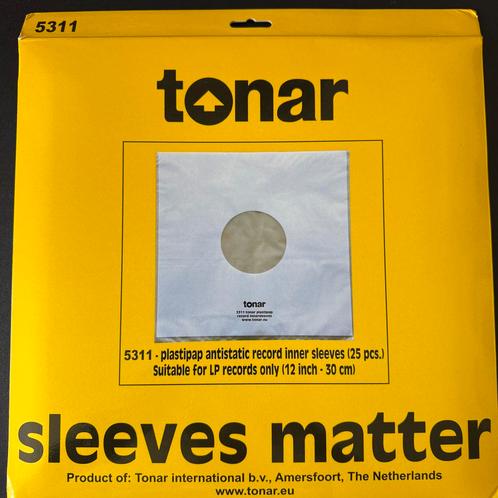 Tonar 12" plastipap binnenhoezen | 25stuks |  beter dan MFSL, Cd's en Dvd's, Vinyl | Overige Vinyl, Nieuw in verpakking, 12 inch