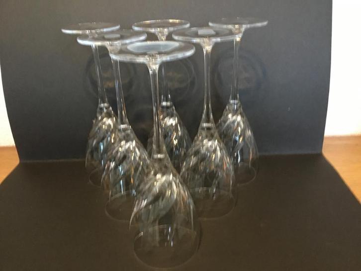Toscane Glazen longdrink rood wit port kristal AH, Huis en Inrichting, Keuken | Servies, Zo goed als nieuw, Glas of Glazen, Effen