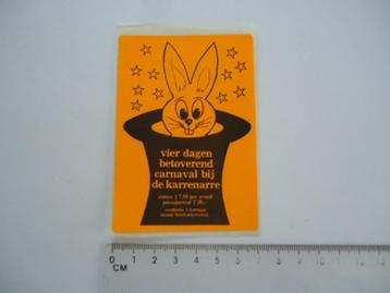 sticker oud Carnaval Karrenarre Karregat retro Tilburg vinta beschikbaar voor biedingen