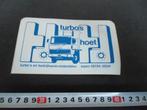 sticker baarn turbo's hoet bedrijfsauto-onderdelen, Ophalen, Zo goed als nieuw, Bedrijf of Vereniging