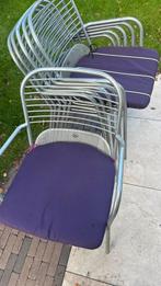 6 Metalen tuinstoelen, Tuin en Terras, Tuinstoelen, Ophalen, Gebruikt, Metaal