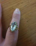 Mooie goud 14 karaat ring met aquamarijn, Verzenden
