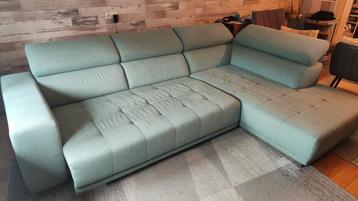 Mintgroene verstelbare Hoekbank / Slaapbank  beschikbaar voor biedingen