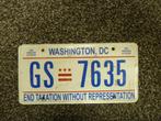 Kentekenplaat licenseplate Washington DC 2 USA, Verzamelen, Verzenden, Gebruikt, Auto's