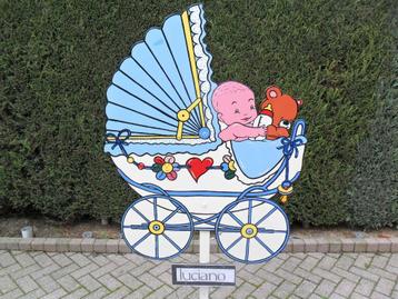 Geboorteborden / Geboortewieg / kinderwagen en mooie baby. beschikbaar voor biedingen