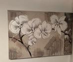 Mooi groot bloemen schilderij, Ophalen, Gebruikt, Schilderij, 75 cm of meer