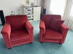 Rode Vintage Fauteuils - Set van 2, Ophalen, Gebruikt, Stof, 75 tot 100 cm