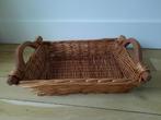 Dienblad / mand van riet met houten handvatten, Huis en Inrichting, Ophalen of Verzenden, Zo goed als nieuw, Rechthoekig, Overige materialen