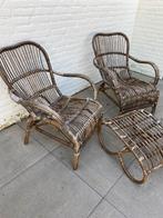 Rotanset te koop., Tuin en Terras, Ophalen of Verzenden, Gebruikt, Rotan, Hocker