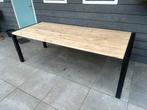Industriële houten eettafel zwarte stalen poten metaal NIEUW, Huis en Inrichting, Ophalen, Metaal, 50 tot 100 cm, Vijf personen of meer
