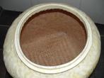 Franse decoratieve ton - bak - mand - trommel binnenin rotan, Ophalen of Verzenden