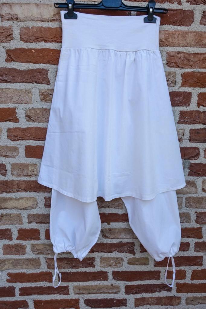 witte katoenen harem broek Eden Jacobs - s, Kleding | Dames, Broeken en Pantalons, Gedragen, Wit, Kort, Ophalen of Verzenden